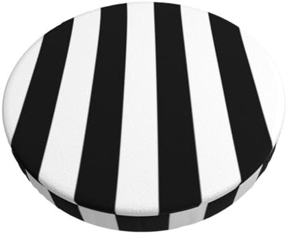 EVIUS Sitzbezug für Barhocker, gepolstert, rund, mit elastischem Stoff, für runde Hocker aus Holz, Metall, bequem, stilvoll, Schwarz und Weiß gestreift