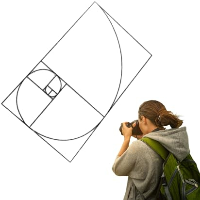 TAOLE Goldener Schnitt Finder Schablone, Golden Ratio Viewfinder Fibo-nacci Betrachter Aus Acryl Proportionaler Skalenteiler Fotografie Malen Zeichnen Zeichen Werkzeug, 7x4cm
