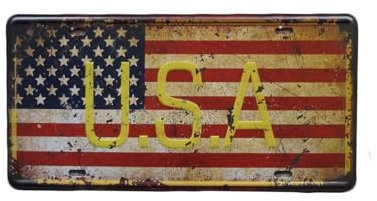 USA Flagge blechschild - metallschild - metall poster - retro schilder - blech - wanddekoration - vintage schild - metal sign - dekoschild - mancave - männerhöhle