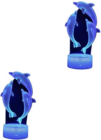 OSALADI 2St Dekorationslampe führen LED Tischlampe Nachtlicht für dekorative Beleuchtung delphin licht geschenk lampe Delfin Modellierlicht 3d