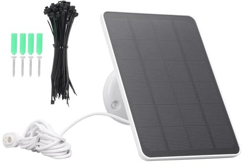 6V 10W Solar Panel for Security Camera, for Arlo Pro 3, Pro 4, Arlo Pro 5S, Arlo Ultra, Ultra 2, Arlo Go 2 and Floodlight Cameras, 3m / 9.8ft Cable, IP65 Waterproof (White)