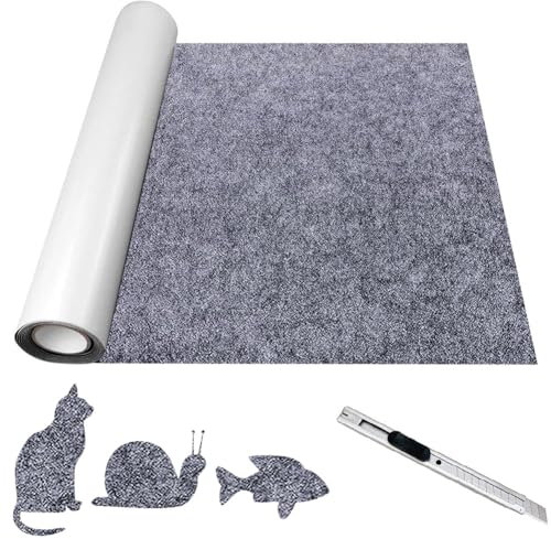 Yuragim Filz Selbstklebend Meterware, 40X220CM Selbstklebender Klebriger Fill Filzstoff Filzrolle Selbstklebend Mehrzweckklebstoff Klebefilz für Möbel, DIY Box Liner, Cup Mat, Bilderrahmen, 2mm Dicke