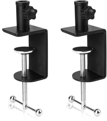 LWLWA 2 Pièces Mini Serre Joint, Réglable Alliage D'aluminium Pince C Robuste, avec Fond Éponge, Pince Bureau Support, pour Pieds Microphone, Bureaux, Têtes Lit