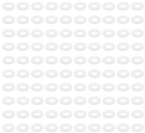 PATIKIL Rondelles plates en nylon de 7 mm de diamètre intérieur, 16 mm de diamètre extérieur de 1,5 mm d'épaisseur, joints de bride d'étanchéité ronds en plastique dur M7, applications pour machines