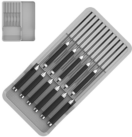 Arrovarp Drawer Knives Organizer | Knives Block with Expandable Cutlery Tray | Kitchen Utensil Holder Drawer, Drawer Knives Block, Spoon Storage to Save Space