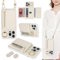 ELTEKER Coque pour iPhone 13 Pro Max Etui avec Cordon Collier Sangle réglable,Housse en Cuir avec Anneau Étui Portefeuille avec Porte Carte Pochette - Blanc