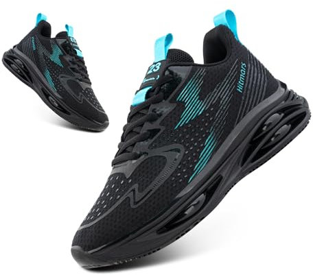 Hitmars Zapatillas Running Hombre Deportivas Tenis Zapatos Deporte Sneakers Sneakers Sport Zapatillas Correr Gym Cómodas Fitness Negro Verde EU 43