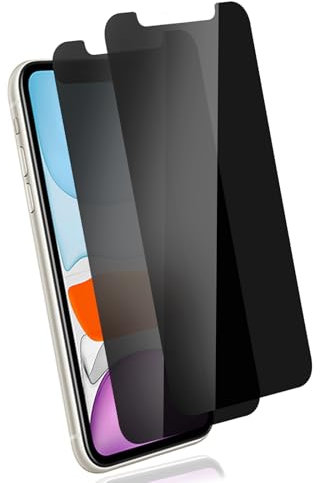 Carantee Sichtschutz für Panzerglas für iPhone 11/XR Schutzfolie Matt, 2 Stück Anti Spy Schutzglas Blickschutz für iPhone 11 Folie, Ultra-HD Privacy für iPhone XR Blendschutz Anti-Spähen Privatsphäre