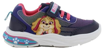 PAW Patrol Schuhe Mädchen von 2 bis 6 Jahre, LED Leuchtschuhe mit Skye 26 EU, Blinkende Kinderschuhe Turnschuhe mit Licht, ideal für Schule und Freizeit, Blau Rosa