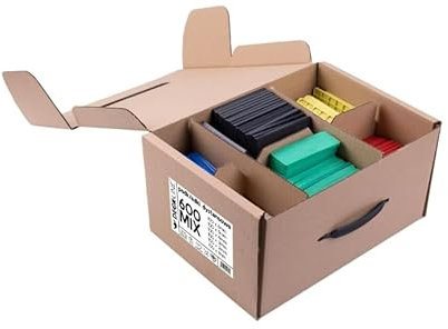 DECKLINE Abstandshalter Kunststoff - 600 Stück - 34 x 100 mm - Im Set: 1, 2, 3, 4, 5, 6 mm - MIX Distanzklötze aus Kunststoff für Fußböden, Fenstern und Türen - Verglasungsklötze - Unterlegplatten