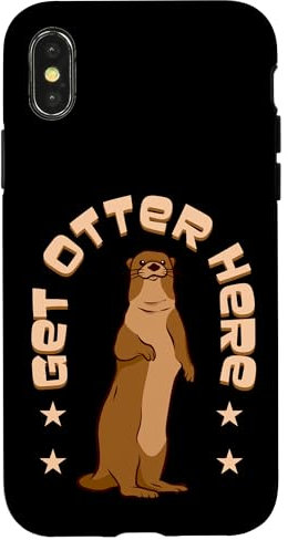 Hülle für iPhone X/XS Get Otter Here Otter Lover Wortspiel Front Otter Säugetier Liebe