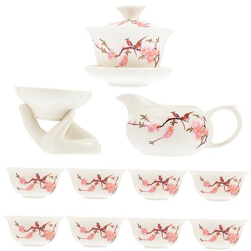 TOPBATHY Tetera Porcelana Azul y Blanca Kit De 8 Tazas 1 Tetera 1 Tazón Embudo De Kung Fu