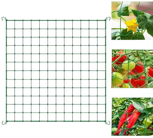 Wachsen Zelt Netz,Scrog Netz 120 x 120cm,Grow Netz mit 4 Haken,PflanzenstüTznetz für Pflanzen, Gemüse,Obst,Elastische Spalier Netz,Passend für Garten,Balkone,Hof,Gartenarbeit