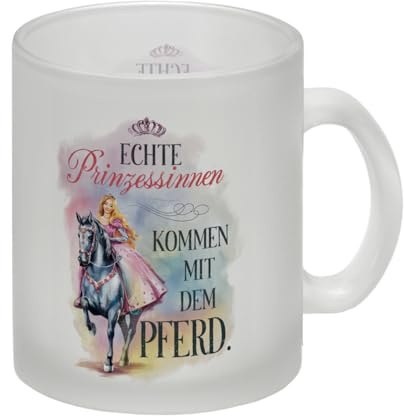 Echte Prinzessinnen reiten Pferde Glas Tasse Prinzessin Geschenk - lustige Tasse für Pferdeliebhaber