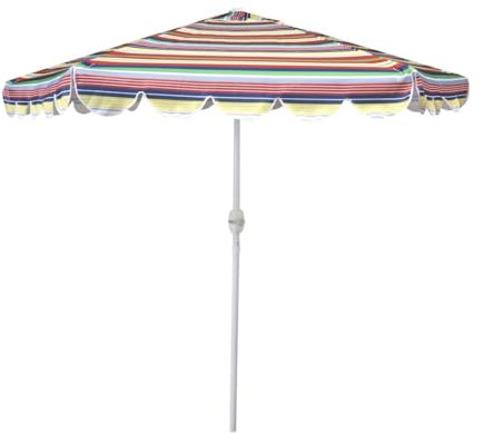 Meublorama Parasol inclinable Multicolore – Ø2,50m – H2,31m – Aluminium – Toile Polyester 160g/m² – Manivelle