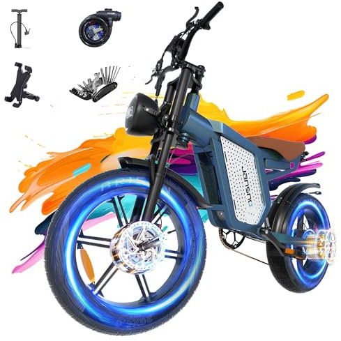 JANSNO X60 Bicicleta Eléctrica para Adultos: Doble Motor sin Escobillas, Batería 48V/23Ah, Frenos Hidráulicos Duales, Transmisión de 7 Velocidades