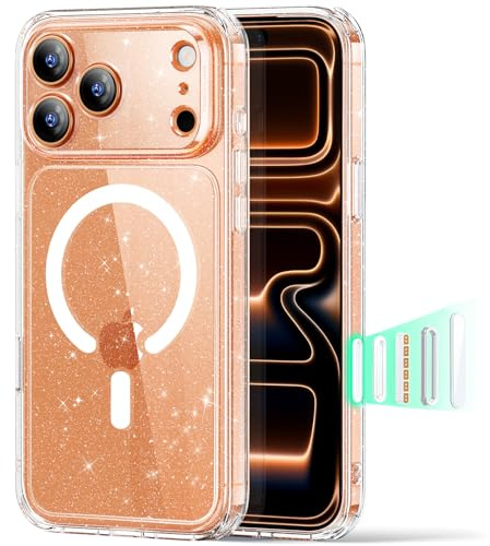 ESR Funda para iPhone 17 Pro, Control de Cámara, Compatible MagSafe, Protección Militar a Prueba de Golpes, Esquinas Air Guard, Funda Híbrida Classic (HaloLock), Polvo Brillante