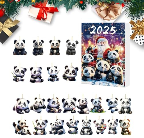 Adventskalender mit Anhänger 2D Acryl Panda Anhänger Adventskalender 2025