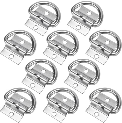 MANCHAP 10 Pcs D Ring Tie Downs, 5.6 x 3.6cm 304 Stainless Steel Lashing Ring Silver for Load Securing in Trailer Truck Boat