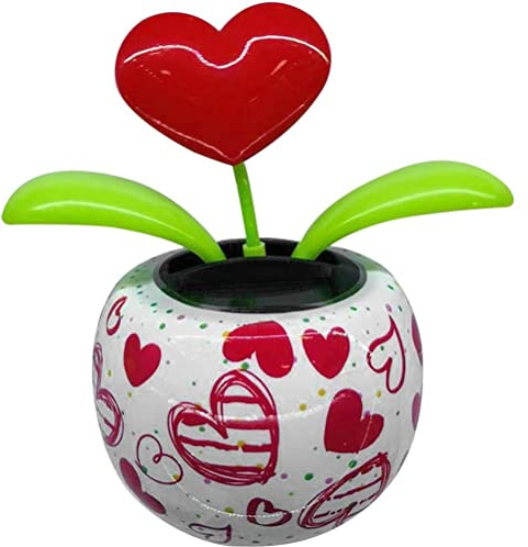 Rcniso Fleurs Dansantes à énergie Solaire, Fleur de Soleil Oscillante, Décoration de Voiture, Bobblehead électrique, Jouet de Fleurs Solaires pour Voiture, Décoration de Maison, Cadeau (Amour)