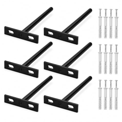 Lot de 6 Fixation Etagere Invisible,128 mm/5 in Support Etagere Invisible,Support Etagere Murale,Fixation Invisible pour Étagère Murale,Etagere Murale Fixation Invisible pour Tablette Flottante