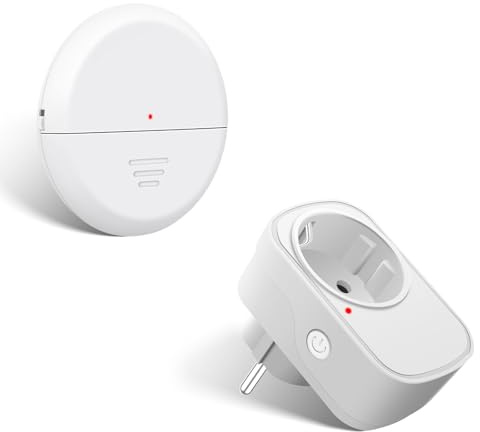NineLeaf Funk-Steckdose mit Bewegungsmelder,Kabellos,15A/4125W | 80~275V,Getrennter Sensor (2-8m einstellbar) für Flur & Treppe,Plug & Play,kein WLAN,langlebig & sicher