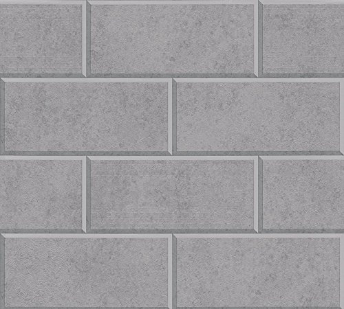 Brick Wallpaper Versace 3 Non-Woven Wallpaper 10.05 m x 0.70 m Grey Made in Germany 343224 34322-4