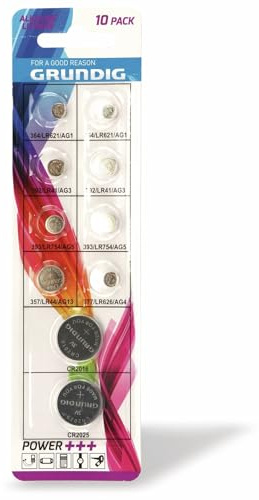 Knopfzellen-Set GRUNDIG 10-teilig Knopfzellen-Set GRUNDIG, Inhalt 10 Stück