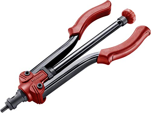 Fortum Hand-Nietmutternzange für Gewindenieten I Nietmutter-Zange für M3-M12 Nietmuttern aus Alu, Messing, Stahl & Edelstahl I 35cm lange, kraftvolle Nietzange mit Schnellspann-Mechanismus