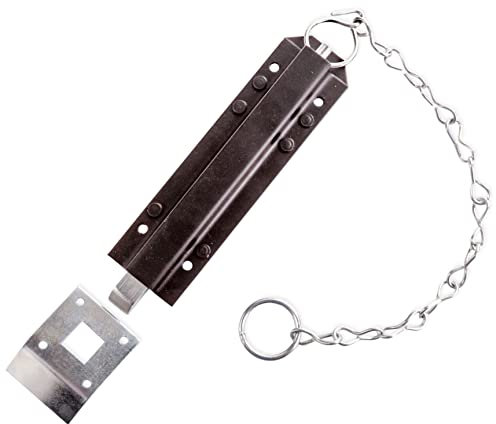 White Hinge Limited Heavy Duty Spring Loaded Pull Chain Bolt Gate/Garage Door Ground Latch Lock