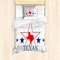 ABAKUHAUS Texas Star Bettbezug Set für Einzelbetten, Amerikanisch Karte Muster, Milbensicher Allergiker geeignet mit Kissenbezug, Vermilion Pale Grau