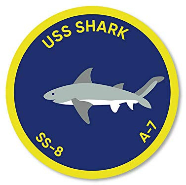 Sticker-Designs 10cm! Klebe-Folie Wetterfest Made-IN-Germany Navy USS Shark SS-8 A-7 UV&Waschanlagenfest Auto-Aufkleber Profi-Qualität! F3276