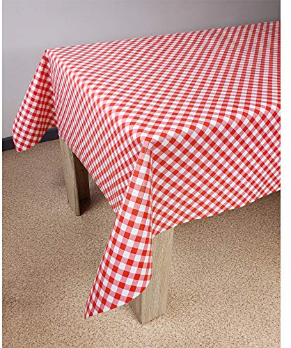 Wachstuchtischdecke 140x100 cm | Wachstischdecke mit wasserabweisender PVC-Beschichtung | Outdoor-Tischdecken für Garten und Küche | Tischdecke wetterfest und fleckabweisend | Rot Kariert