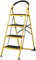 GJSN Extérieur Accueil À Double Usage Escabeau, Échelle À Quatre Escabeau Épaissie Renfort Ladder Mobile Escalier Ladder,Jaune