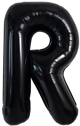 40 Zoll große schwarze R Buchstabe Ballons Jumbo Helium Ballons, Folie Mylar Big Alphabet Ballons für Geburtstagsfeier Jubiläum Valentinstag Zubehör Dekorationen