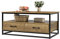HOCSOK Couchtisch, Wohnzimmertisch mit Schubladen und Offener Ablagen, Coffee Table Holz für Wohnzimmer, Schlafzimmer, Büro, Industrie-Design, Vintage braun, 58 x 105 x 48 cm