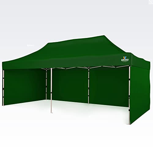 BRIMO Festzelt 100% Wasserdicht mit 3 Seitenteilen - 5 Jahre Garantie (3x6 m, Grün)