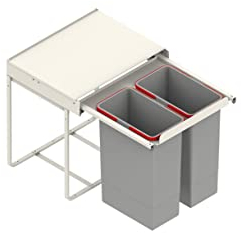 REJS Pull out recycle bin - kitchen waste bin - SOFT CLOSE - 600mm unit - 70l (without brackets)