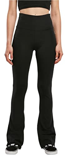 Urban Classics Damen Ladies Organic Stretch Jersey Bootcut Leggings Yoga Pants, Schwarz, L EU
