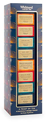 Whittard of Chelsea | A Feast Of Tea Gift For Men & Women | 40 teabags (5 teabags x 8 tea blends), 80 grams