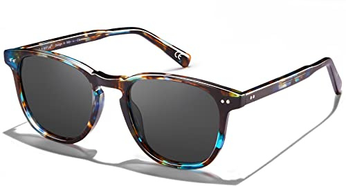 CARFIA Kleine Polarisierte Damen Sonnenbrille mit Brillenetui Vintage Acetatrahmen für Schmale Gesicht Jugendliche