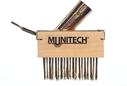 MUNITECH Garden Patio Weed Brush/Tool Heavy Duty Angled Steel Wire Replacement Head with Bracket & Scraper - (Pack of 2)