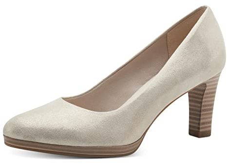 Tamaris Damen Klassische Pumps, Frauen Absatzschuhe,Court Shoes,stöckelschuhe,Businessschuhe,büro,Office,elegant,high Heels,Champagne,38 EU