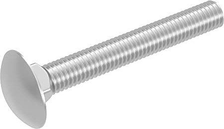 SECCARO Vite a testa tonda piatta M6 x 45 mm, in acciaio inox V2A VA A2, DIN 603/ISO 8677, filettatura completa, 20 pezzi