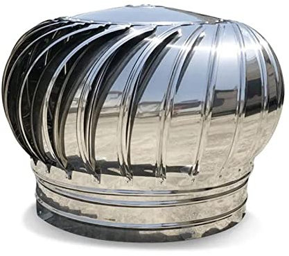 BYBDOG Ventilador de turbina, Cubierta de ventilación de Techo de turbina, Tapa de Chimenea giratoria, Cubierta de protección contra pájaros de Acero Inoxidable, Parte Superior Anti Corriente desce