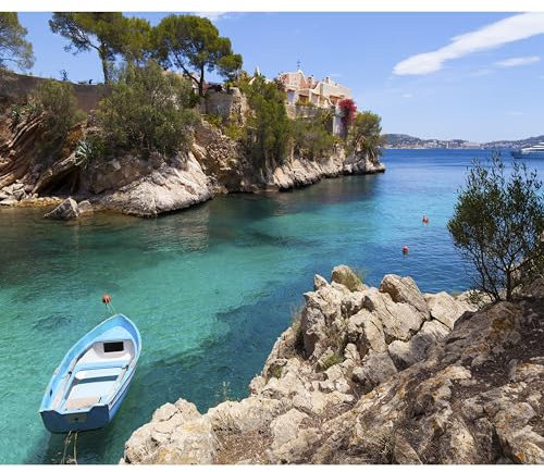 decomonkey Premium Fototapete Insel Meer 150x105 cm Design Tapete Fototapeten Vlies Tapeten Vliestapete Wandtapete moderne Wand Schlafzimmer Wohnzimmer Strand Tropisch