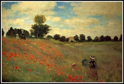 Fields of Tulip with The Rijnsburg Windmühle Painting by Claude Monet Diamond Painting Kits for Adults Diamond Art 5D Paint with Diamonds,DIY Painting Kit Malen nach Zahlen Geburtstagsgeschenke