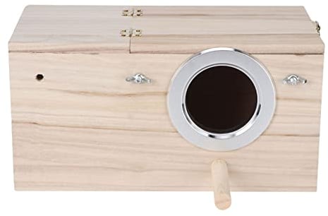 Natudeco Vogelzuchtbox aus Holz, Feuchtigkeitsbeständiges Nisthaus, Gartendekoration Für Wellensittiche, Psittacula, Agapornis, Nymphensittiche, Papageien