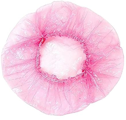 100 Pcs Plastic Shower Hair Caps Hats Elastic Bath Spa Hair Caps Waterproof Hair Salon Hats Hair Treatment Processing Caps Hotel Hair Hats Caps Red