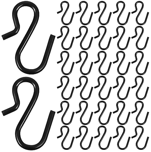 OSALADI 50 Stück Metallhaken Dachrinnen Haken S- Aus Edelstahl Lichterkette S Für Die Küche Ohne Bohren Schwarze S- Wand Gewöhnliche Aus Metall Eisen